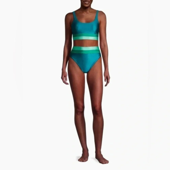 NEW Beach Riot Heidi Colorblocked Bikini Bottom Large B2083 - Picture 1 of 8